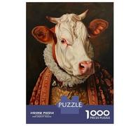 Rompecabezas para Adolescentes De 1000 Piezas Medieval Cow Portrait Rompecabezas para Adultos Juguete Decoración De Pared Regalo De Cumpleaños Juego Desafiante Regalos 38x26cm/1000pcs
