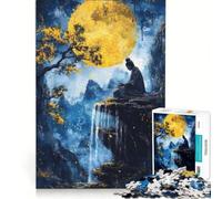 Rompecabezas para Adolescentes de 1000 Piezas Meditación Zen bajo la Luna Llena Juegos Divertidos Entrena tu Cerebro y Tus Manos Ideal para Decorar tu Escritorio 38x26cm