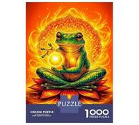 Rompecabezas para Adolescentes De 1000 Piezas Meditating Frog with Cosmic Energy Rompecabezas Juguete Decoración De Pared Vacaciones En Casa Matar El Tiempo Desafío Educativo 38x26cm/1000pcs