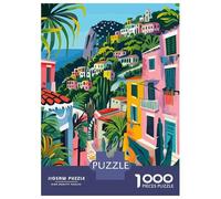 Rompecabezas para Adolescentes De 1000 Piezas Mediterranean Village Capri Italy Rompecabezas para Adultos Juegos Divertidos Decoración De Pared 38x26cm/1000pcs