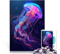 Rompecabezas para Adolescentes de 1000 Piezas Medusas neón Juguete Educativo de Aprendizaje Juguetes de decoración del hogar 38x26cm