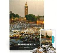 Rompecabezas para Adolescentes de 1000 Piezas Mercado Nocturno de Marrakech Juego de ingenio Actividades Divertidas para Hacer en casa Regalos para Mujeres 50x75cm