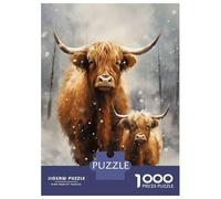 Rompecabezas para Adolescentes De 1000 Piezas Merry Xmas Cow Family Rompecabezas para Adultos Juego De Ingenio Decoración De Pared Regalos para Reducir El Estrés 52x38cm/1000pcs