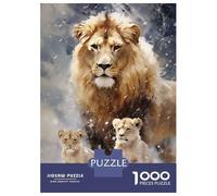 Rompecabezas para Adolescentes De 1000 Piezas Merry Xmas Lion Family Rompecabezas para Adultos Juego De Ingenio Decoración De Pared Regalos para Reducir El Estrés 70x50cm/1000pcs