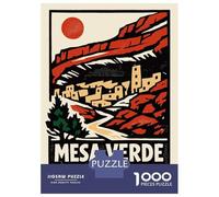 Rompecabezas para Adolescentes De 1000 Piezas Mesa Verde National Park Vintage Poster Rompecabezas para Adultos Juegos Relajantes Regalo De Cumpleaños Diversión En Casa Actividades, 52x38cm/1000pcs