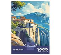 Rompecabezas para Adolescentes De 1000 Piezas Meteora Monasteries Trail Greece Illustration Rompecabezas Juegos Relajantes Difícil Difícil Diversión Actividades En Casa, 38x26cm/1000pcs