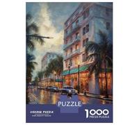 Rompecabezas para Adolescentes De 1000 Piezas Miami Art USA Rompecabezas para Adultos Juguetes De Bricolaje Análisis Y Lógica Regalo De Cumpleaños, Regalos, 70x50cm/1000pcs