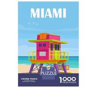 Rompecabezas para Adolescentes De 1000 Piezas Miami Beach Rompecabezas para Adultos Juegos Familiares Corte De Precisión Regalos Y Cumpleaños Únicos 70x50cm/1000pcs
