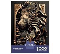 Rompecabezas para Adolescentes De 1000 Piezas Mighty Golden Lion Rompecabezas para Adultos Juguetes De Bricolaje Una Obra De Arte Diversión En Casa Actividades, 52x38cm/1000pcs