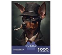 Rompecabezas para Adolescentes De 1000 Piezas Miniature Pinscher Mafia Rompecabezas para Adultos Juguetes De Bricolaje Análisis Y Lógica Regalo De Cumpleaños, Regalos, 38x26cm/1000pcs