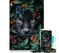 Rompecabezas para Adolescentes de 1000 Piezas Mirada de Las Panteras Negras,Arte de Borde preciso,Juego Divertido para concentrarse,Momento de diversión Tranquilo, Tranquilo 38x26cm