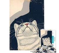 Rompecabezas para Adolescentes de 1000 Piezas Mirada hacia Arriba la Perspectiva de un Gato Ideal para cumpleaños y Navidad Mejora la Memoria Juguete Decorativo para la Pared Apto para Mayores