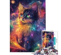 Rompecabezas para Adolescentes de 1000 Piezas Misterio Felino Galáctico Cada Pieza es única Regalo Ideal para cumpleaños y Ocasiones Especiales 38x52cm