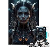 Rompecabezas para Adolescentes de 1000 Piezas Misterio Oscuro Mujer Malvada Juego Educativo Desafío Juguete Juegos relajantes Diversión Familiar Regalo de cumpleaños (Tamaño 38x26cm)