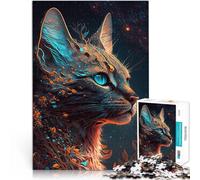 Rompecabezas para Adolescentes de 1000 Piezas Mitos del Gato Savannah Juegos de relajación con póster a Juego y Hoja de Trivia 75x50cm