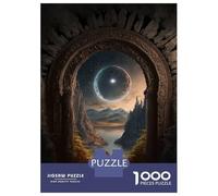 Rompecabezas Para Adolescentes De 1000 Piezas Molten Night Lava Flow Beneath A Full Moon Rompecabezas Para Adultos Juego De Ingenio Para Mejorar La Memoria Actividades Divertidas En Casa 70x50cm/1000p