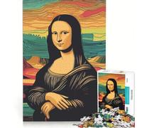 Rompecabezas para Adolescentes de 1000 Piezas Mona Lisa Arte de Mediados de Siglo Juego práctico Actividades Divertidas para Hacer en casa con póster y Hoja de Preguntas a Juego 38x52cm