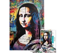 Rompecabezas para Adolescentes de 1000 Piezas Mona Lisa Banksy Graffiti Rompecabezas para Adultos Juegos Familiares Desafío difícil Regalo de cumpleaños (Tamaño 38x52cm)