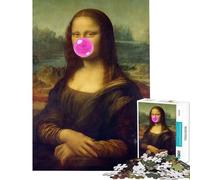 Rompecabezas para Adolescentes de 1000 Piezas Mona Lisa Chicle Rompecabezas para Adultos Juego práctico Vacaciones en casa Matar el Tiempo Oferta como Regalo para Toda la Familia (Tamaño 38x26cm)