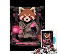 Rompecabezas para Adolescentes de 1000 Piezas Monje Panda Rojo con Linterna Un desafío Educativo Divertido y entretenido Juegos relajantes para Mayores de 14 años Juego de Rompecabezas Disponible