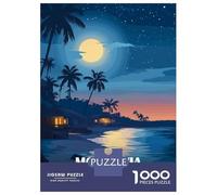 Rompecabezas para Adolescentes De 1000 Piezas Monrovia, Liberia Beach at Night Rompecabezas Juguetes DIY Alivia El Estrés Interacción Entre Padres E Hijos 38x26cm/1000pcs