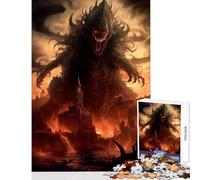 Rompecabezas para Adolescentes de 1000 Piezas Monstruo de Ojos Rojos Juguetes de decoración para el hogar Regalo Divertido Juego Educativo Actividades Divertidas en casa tamaño 38x52cm