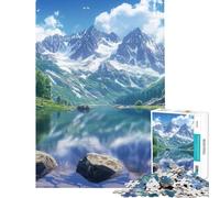 Rompecabezas para Adolescentes de 1000 Piezas Montaña Lago Serenidad Difícil y desafiante Análisis y lógica Juguetes de decoración para el hogar para Mayores de 14 años (50x75cm)