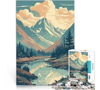 Rompecabezas para Adolescentes de 1000 Piezas Montaña Retro Vintage Competición de Velocidad de Manos Lista de Deseos con Papá Noel 38x26cm