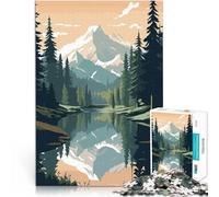 Rompecabezas para Adolescentes de 1000 Piezas Montaña Retro Vintage Juegos Juguetes Regalo Regalos para Amigos y Familiares 75x50cm