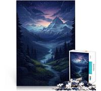 Rompecabezas para Adolescentes de 1000 Piezas Montañas de Noche Entrena tu Cerebro y Tus Manos Decoración artística del hogar 50x70cm