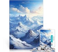 Rompecabezas para Adolescentes de 1000 Piezas Montañas en Invierno Matar el Tiempo en Vacaciones en casa Una Obra de Arte 52x38cm