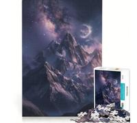 Rompecabezas para Adolescentes de 1000 Piezas Montañas místicas iluminadas por la Luna Juguetes antiestrés dificultad Alta Ideal para Decorar el Escritorio 38x52cm
