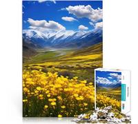 Rompecabezas para Adolescentes de 1000 Piezas Montañas - Serenidad en la Cumbre Floral Difícil y desafío Ideas de Regalos 75x50cm