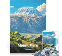 Rompecabezas para Adolescentes de 1000 Piezas, Monte Meru, Tanzania, Juego Educativo, dificultad Alta, colección de Artistas, Bellas Artes 50x75cm