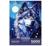 Rompecabezas para Adolescentes De 1000 Piezas Moon Wolf Retro Pixel Art Rompecabezas para Adultos Juegos Divertidos Mejora La Memoria Oferta como Regalo para Toda La Familia 38x26cm/1000pcs