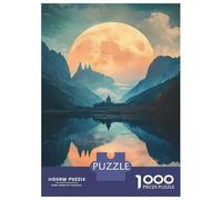 Rompecabezas para Adolescentes De 1000 Piezas Moonlit Mountain Lake Rompecabezas para Adultos Juguetes Antiestrés Decoración De Pared Interacción Entre Padres E Hijos 52x38cm/1000pcs