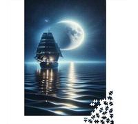 Rompecabezas para Adolescentes De 1000 Piezas Moonlit Ocean Adventure Rompecabezas para Adultos Juegos De Relajación Decoración Juego Desafiante Regalos 70x50cm/1000pcs