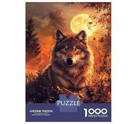 Rompecabezas para Adolescentes De 1000 Piezas Moonlit Wolf's Gaze -15 Rompecabezas para Adultos Juguetes De Bricolaje Una Obra De Arte Diversión En Casa Actividades, 70x50cm/1000pcs