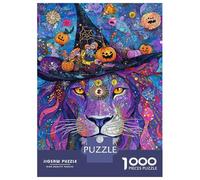 Rompecabezas para Adolescentes De 1000 Piezas Mosaic Lion Halloween Rompecabezas para Adultos Juguete Decoración De Pared Carrera De Velocidad Manual Desafío Educativo 38x26cm/1000pcs