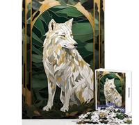 Rompecabezas para Adolescentes de 1000 Piezas Mosaico de Lobo Arte Kentsugi Juguete Educativo Gran Regalo y Juego Familiar desafío Educativo tamaño 50x75cm