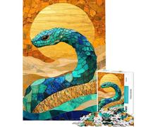 Rompecabezas para Adolescentes de 1000 Piezas Mosaico de Zafiro Serpiente Aura del Desierto Rompecabezas artísticos para Adultos Juegos Divertidos Carrera de Velocidad Manual interacción Entre