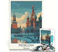 Rompecabezas para Adolescentes de 1000 Piezas, Moscú, Rusia, Juego Imposible, Regalo de cumpleaños, con póster y Hoja de Preguntas a Juego 38x26cm