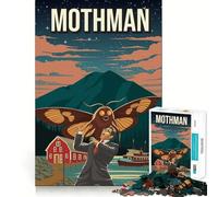 Rompecabezas para Adolescentes de 1000 Piezas Mothman,críptido,Viajero,Monstruo,póster,Arte,Ajuste, Juego de ingenio,Tiempo Libre,diversión, (50x75cm)