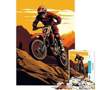 Rompecabezas para Adolescentes de 1000 Piezas Motocross Descenso Bicicleta Juguete Educativo Juego práctico Actividades Familiares Regalo de cumpleaños (tamaño 38x26cm)