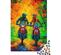 Rompecabezas para Adolescentes De 1000 Piezas Motorcycle Adventure in Nature Rompecabezas para Adultos Juego Práctico Que Mejora La Memoria Interacción Entre Padres E Hijos 38x26cm/1000pcs