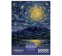 Rompecabezas para Adolescentes De 1000 Piezas Mountain and Starry Night Painting Rompecabezas para Adultos Juguete Decoración De Pared Mejora La Memoria Regalos De Cumpleaños Y Únicos 38x26cm/1000pcs