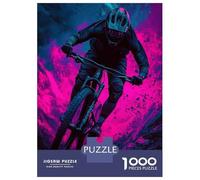 Rompecabezas para Adolescentes De 1000 Piezas Mountain Biker in Neon Glow Rompecabezas para Adultos Juguetes De Bricolaje Una Obra De Arte Diversión En Casa Actividades, 52x38cm/1000pcs