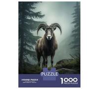 Rompecabezas para Adolescentes De 1000 Piezas Mountain Ram Foggy Forest Rompecabezas para Adultos Juego De Ingenio Alivia El Estrés Ayuda A Ejercitar El Cerebro 38x26cm/1000pcs