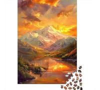 Rompecabezas para Adolescentes De 1000 Piezas Mountain Sunset Reflections Rompecabezas para Adultos Juguetes DIY Pero Divertidos Y Humorísticos Regalos De Cumpleaños Y Únicos 52x38cm/1000pcs