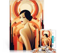 Rompecabezas para Adolescentes de 1000 Piezas Mujer Art Déco Juegos educativos Decoración del hogar Regalo de cumpleaños, Regalos 75x50cm